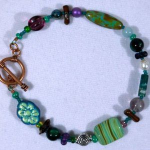 Sea Goddess Pearl and Coral Ocean Bracelet (XL)